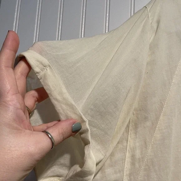 BDG Cream Madison Popover Top Lightweight Size Large - Picture 4 of 7